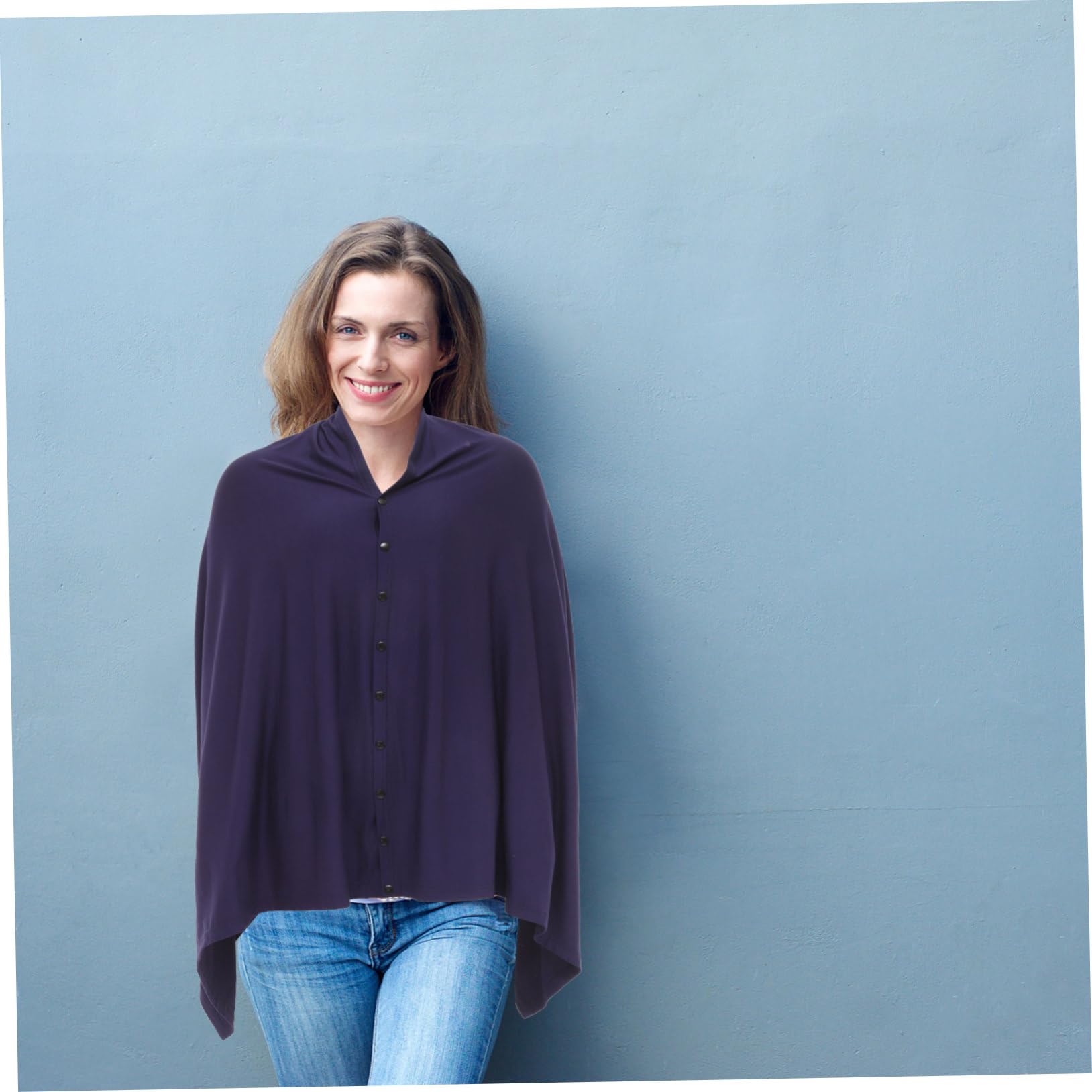 Yardwe Poncho per Allattamento in Cotone 2pezzi Tessuto Traspirante con Copertura Completa per Mamme