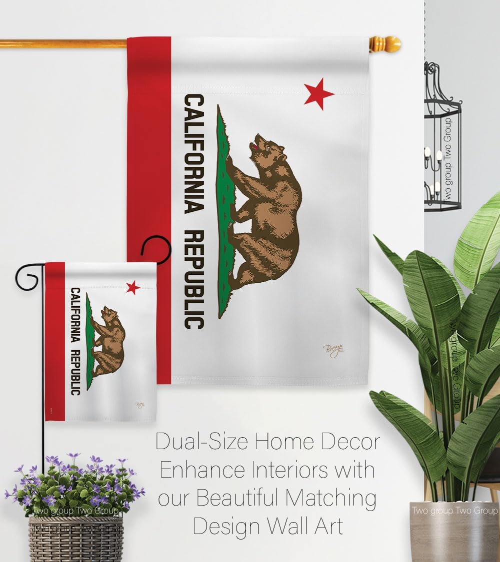 California State House Flag Home Decor CA Tapestry Wall United States Decoration Banner Small Patio Porch Lwan Garden Americana Outdoor Yard Signs American Gift Made In USA