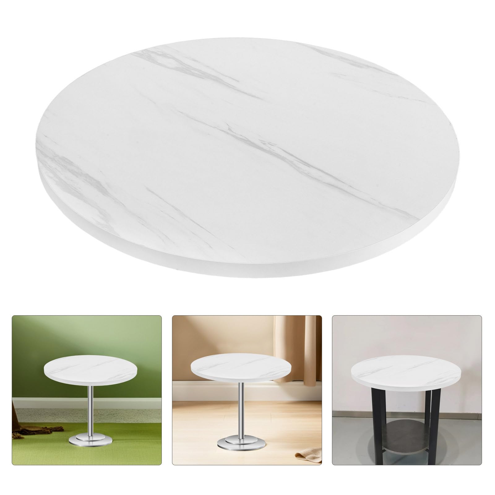 Gadpiparty Tablero Redondo para Mesa de Comedor de Café 40 CM Diámetro 1,6 CM Grosor Blanco de Alta Densidad Fácil de Transportar para Comedor y Manualidades