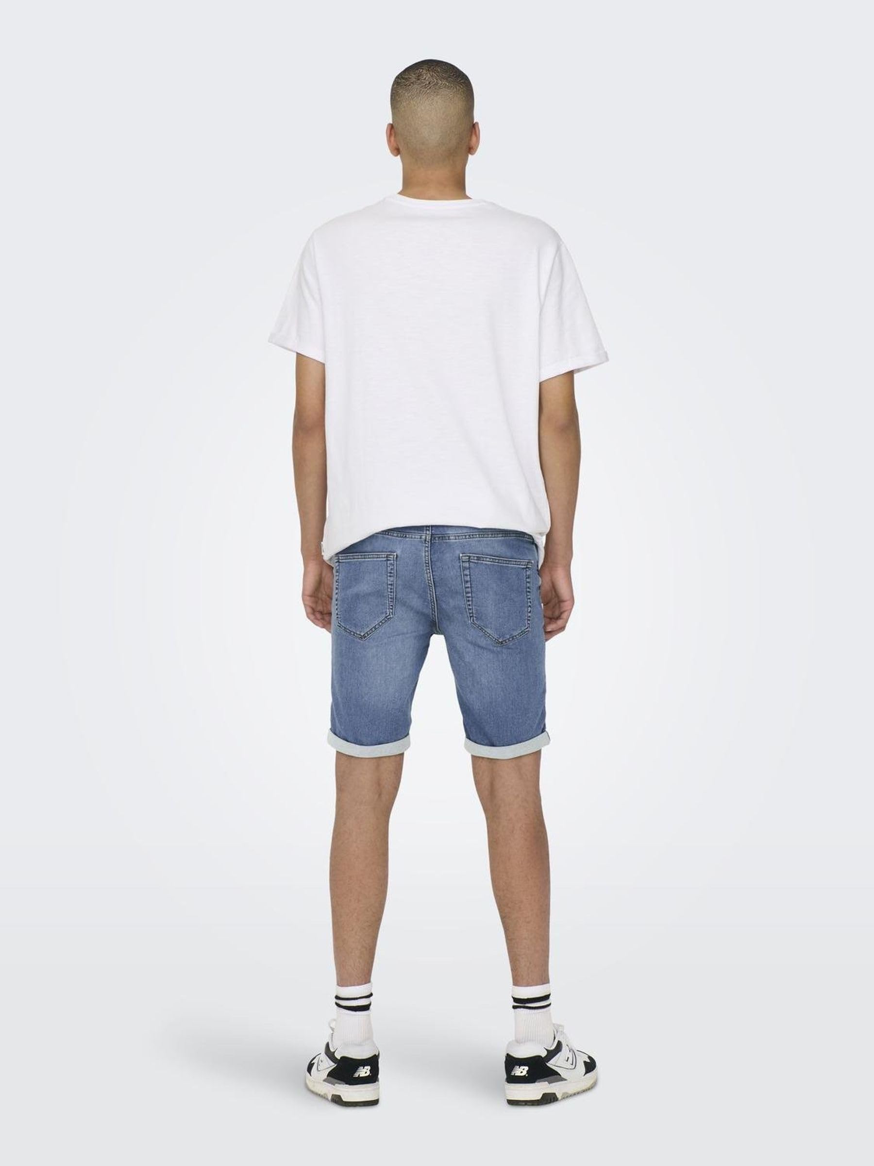 Hombres O&S Pantalones Cortos de Mezclilla Capri 3/4 Pantalones Bermudas Pantalones de Verano Pantalones Cortos de Ocio ONSPLY