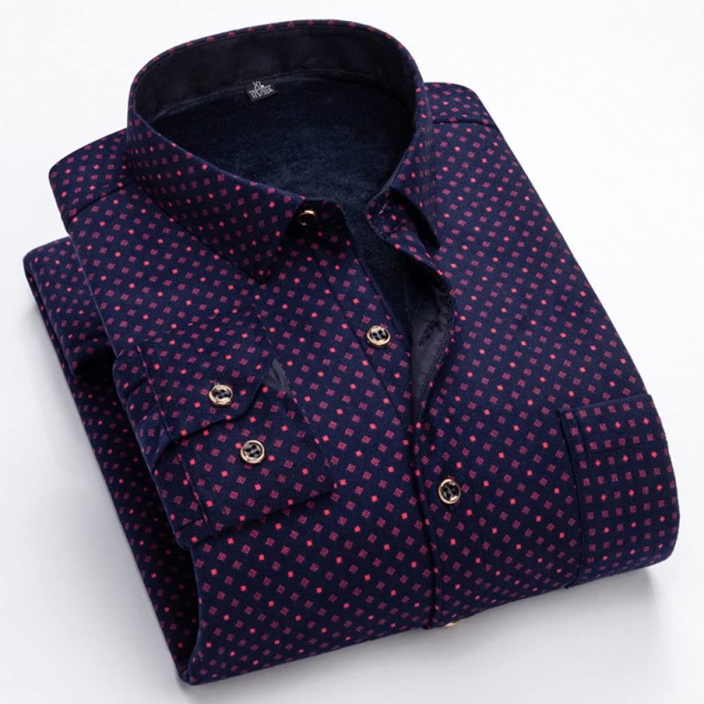 Camicia Calda Da Uomo,Camicia Da Uomo In Cotone Felpato A Maniche Lunghe Camicia Da Lavoro Casual Da Lavoro Camicia Calda Da Sport All'Aria Aperta Casual Vestibilità Regolare Adatto Per Primavera,