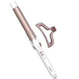 Conair Double Ceramic 1-Inch Curling Iron with Claw Clip, 1-Inch Barrel Creates Classic Curls, Hair Curler for Use on Short, Medium, and Long Hair, White/Rose Gold