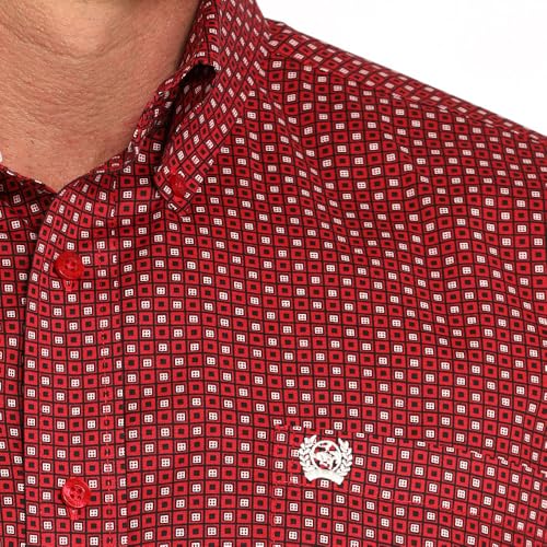 Cinch Men's Red Print Button Shirt4