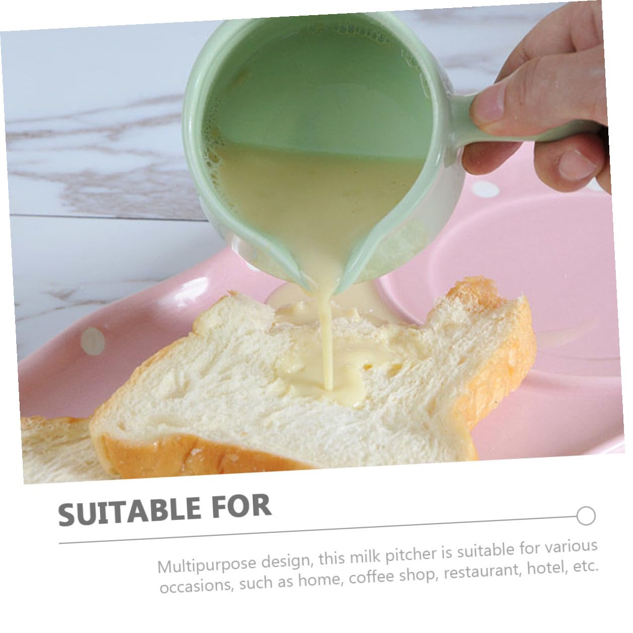 Gatuida 5pièces Pot à Lait Céramique avec Anse Tasse de Conservation pour Restaurant Pichet à Café ou Doseur de Sirop pour Maison Réceptions