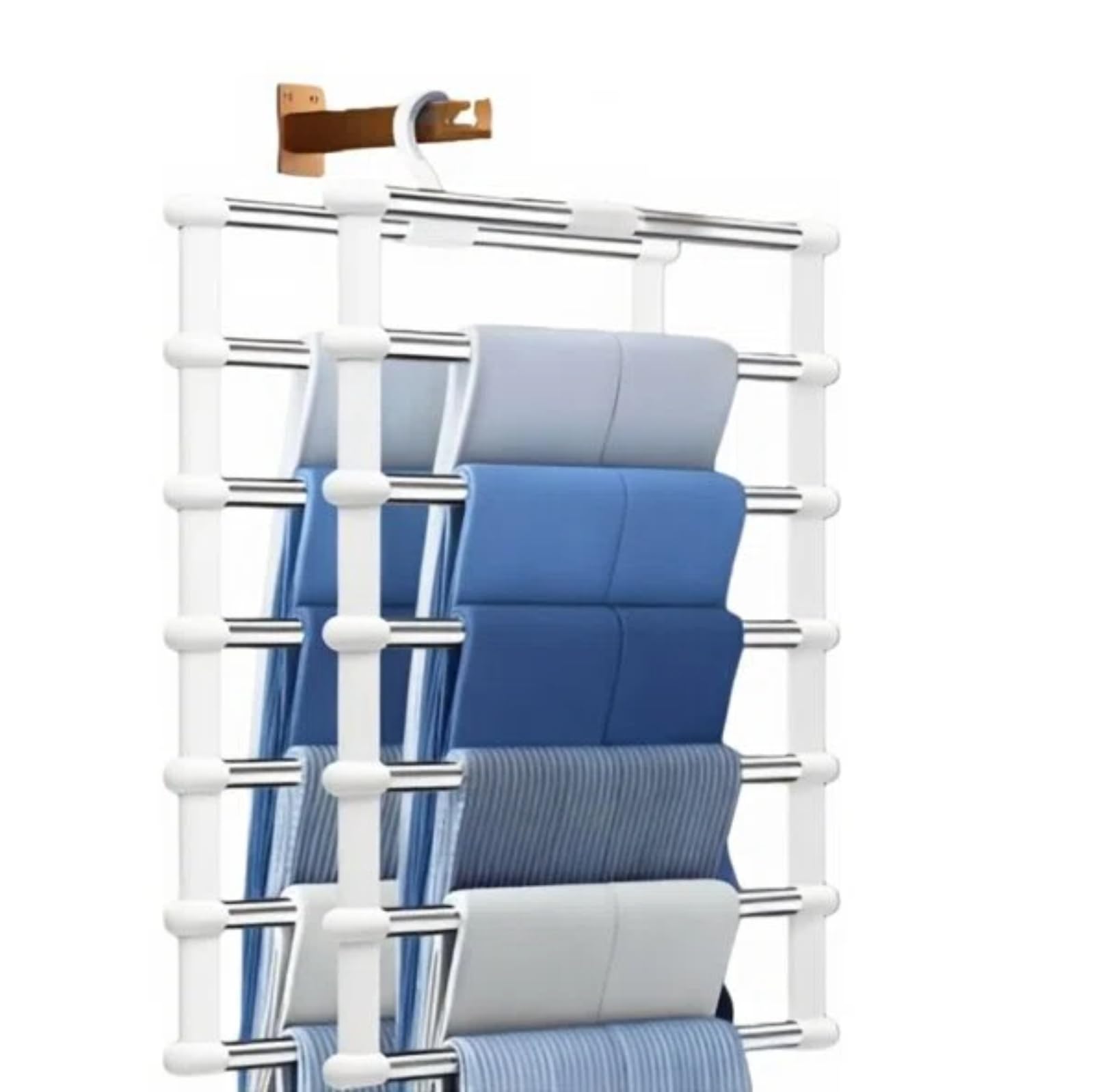 New Folding Pants Rack Multifunctional Home Hanging Pants Rack Dedicated Hanger Multi-Layer Wardrobe Seamless Pants Clip Storage