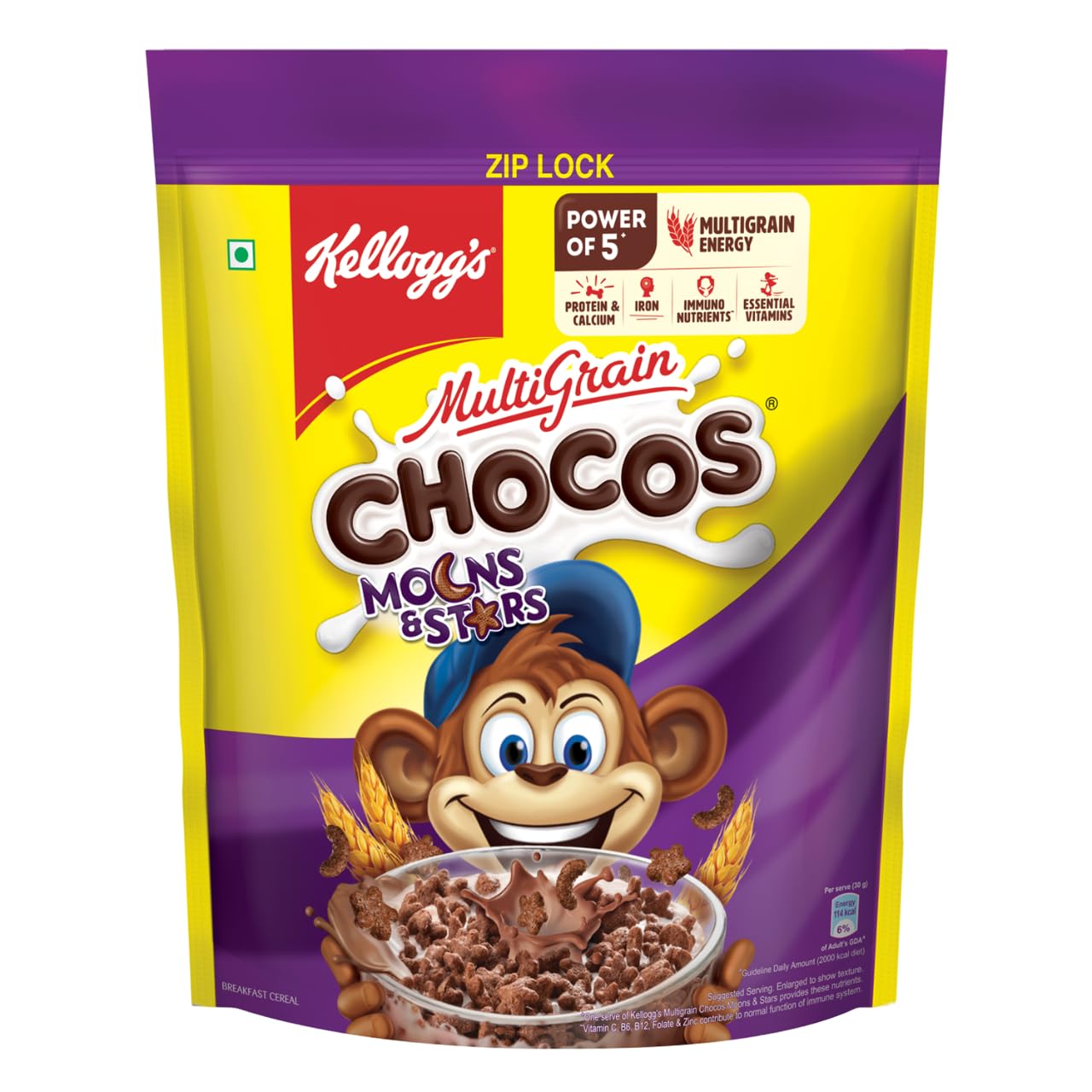 Buy Kellogg's Multigrain Chocolate Moons & Stars 1.2Kg High In Calcium ...