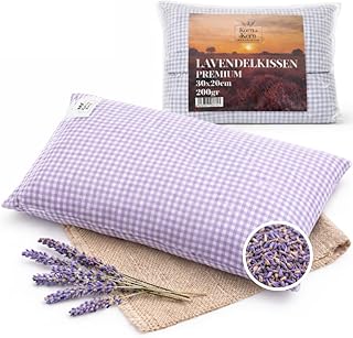 KORN&KERN Manufaktur® Lavendelkissen 20x30 cm – 200 g getrocknete Lavendelblüten – 100% Baumwolle – Natürliches Duftkissen zur Entspannung – Aromakissen