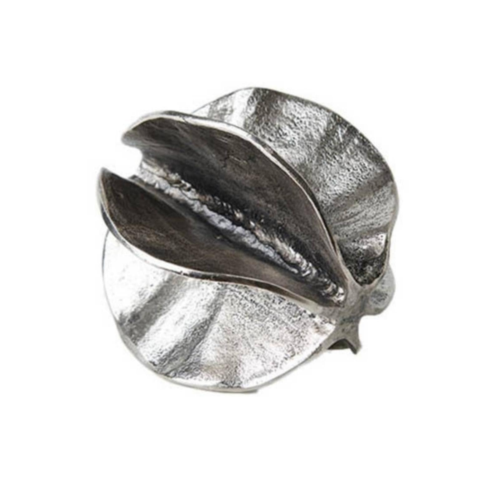 Abstract Sculpture Metallized Petal Sculpture Modern Tabletop Piece for Home Stylists, Art Collectors, Living Room, Bookshelf, Console Table Grey L 21x21x20cm-image-28