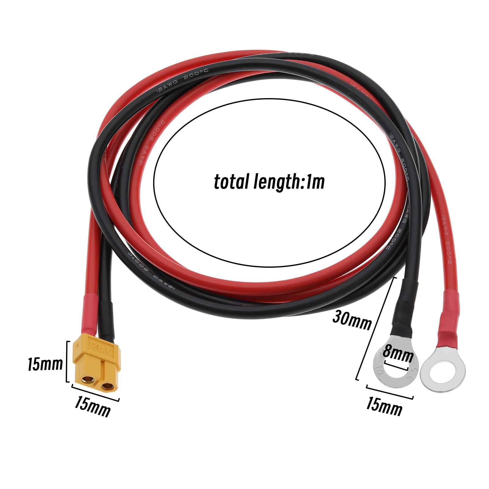 Create idea XT60 do O-ring kabel zaciskowy XT60 żeński do O-ring męski kabel XT60 do O-ring połączenie akcesoria przewodowe do zdalnego sterowania samolotem samochody zabawki dron FPV