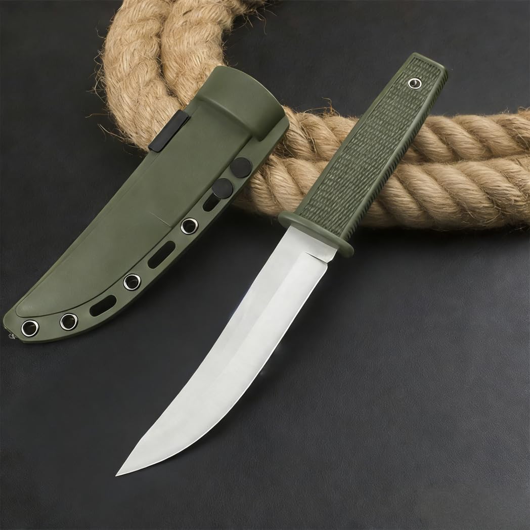 Generico TEERMA VT7 Forgiatura integrata fixed blade Coltello multiuso, Utilizzato principalmente per campeggio, caccia, pesca, esplorazione della giungla, escursionismo