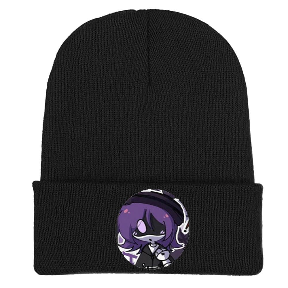 Murders Cyn N V J Beanie Hat Unisex Winter Warm Windproof Hat Knit Slouchy Thick Skull Cap Soft Knitted Thermal Hat for Outdoor Sports (Black-2)