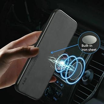 Kepuch Silklike Case for Redmi Note 13 Pro 4G - Cover Bumper Built-in Metal Plate for Redmi Note 13 Pro 4G - Black