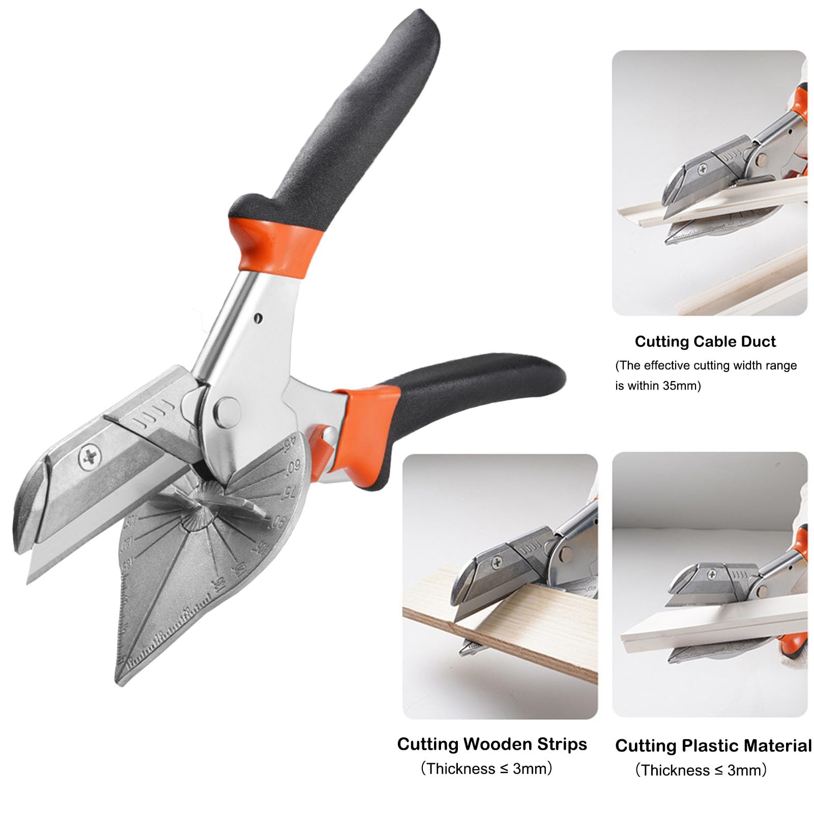 Forze mitre multi-angolo, taglierina a 45-135 gradi, utensile manuale per legno e PVC, con 2 lame di ricambio