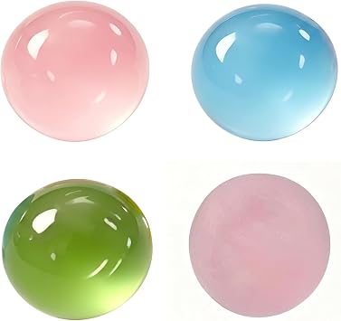 4 PCS Coconut Squishy Desk Accessories, Set with Translucent Green, Blue, Pink and Frosted Pink, Tools for Office and Home Use