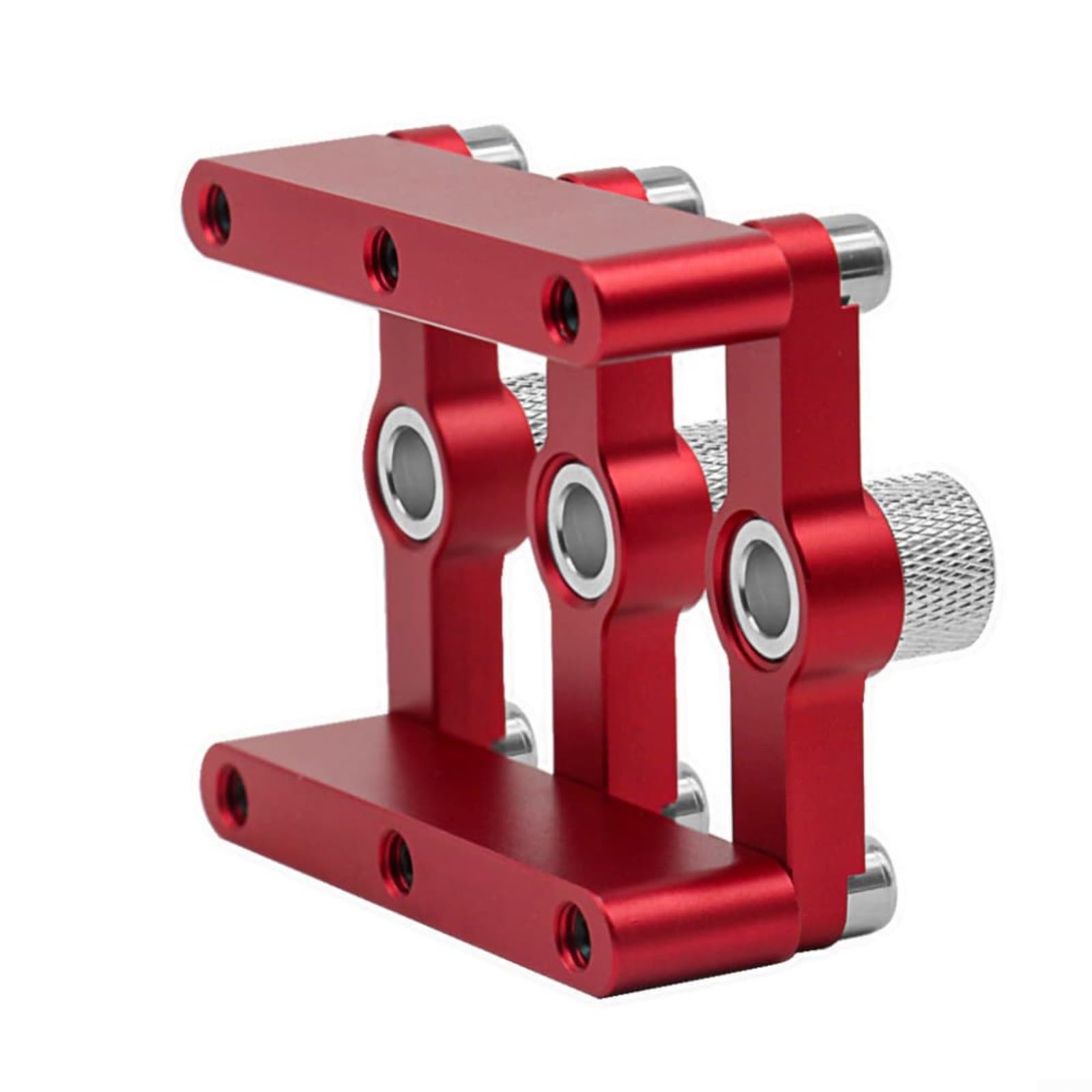 Evenoonest Self Centering Dowel Jig Kit, Anodized Aluminum Straight Hole Positioner with 3 Sleeves for 0.59-2.5 Inch Wood Working Tools(A)