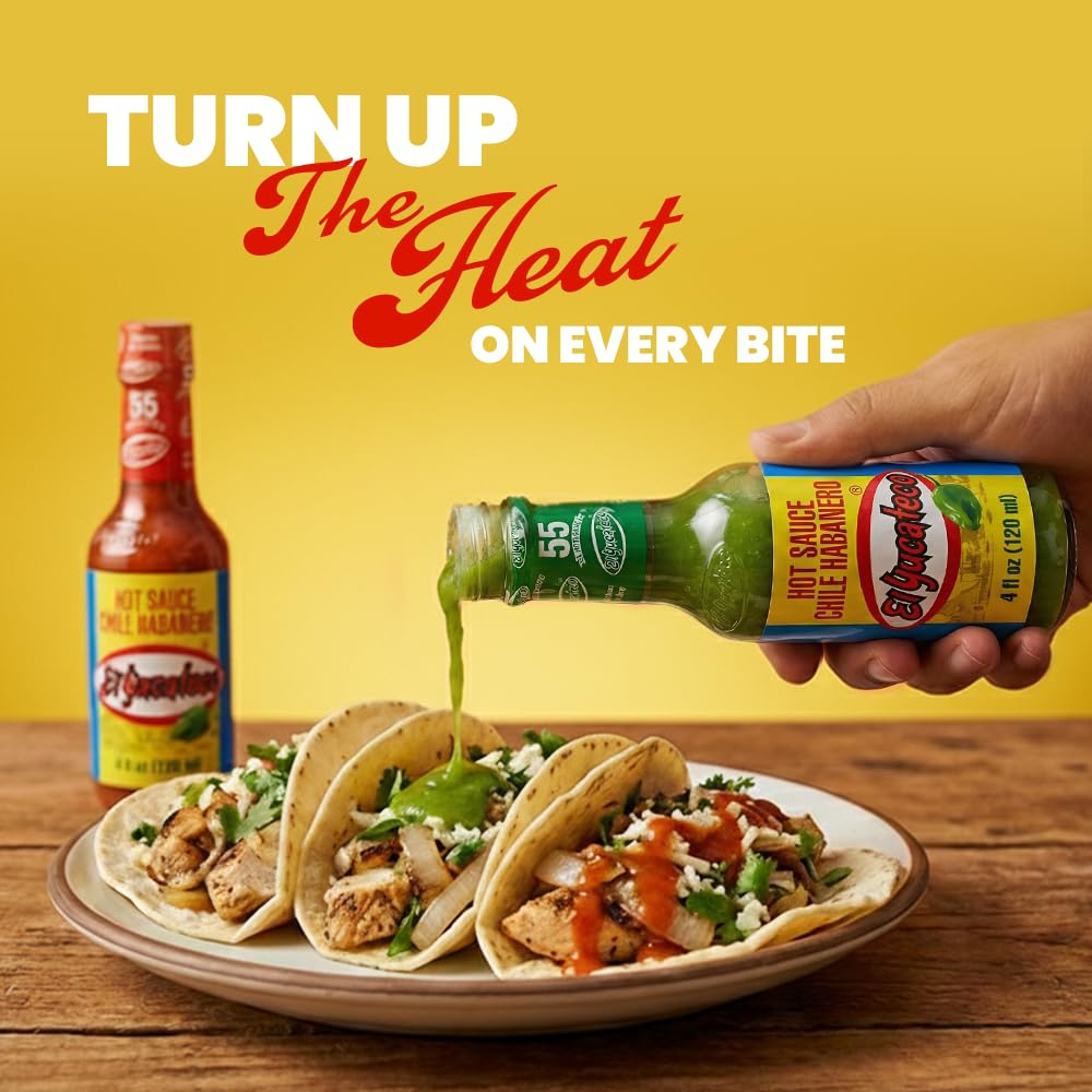 EL YUCATECO Hot Sauce, Aauthentic Mexican Hot Sauce Flavor, Bold Taste with Real Habanero Salsa, Fiery kick in every drop, Spicy gift set, Gourmet flavor, 2-pack Green and Red sauce | 4oz each