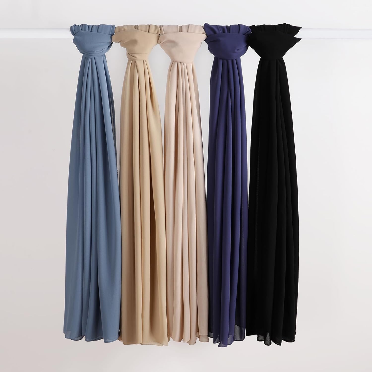 Febfim 4 PCS Muslim Women Soft Premium Solid Chiffon Hijab Scarves Shawl Long Scarf Wrap Scarves with Gift Box - Image 3