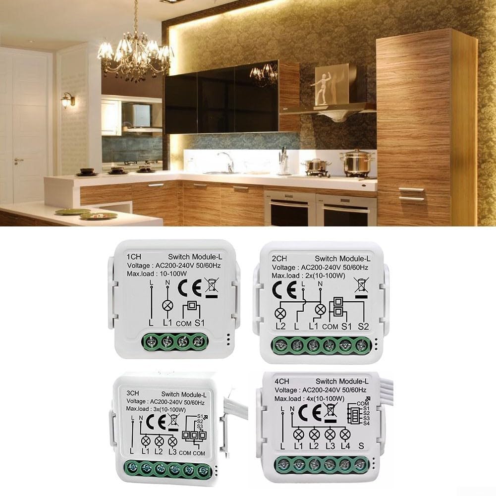 Mini DIY para Tuya para módulo de interruptor de luz inteligente ZigBee, módulo de interruptor de luz inteligente de 230 V, control inalámbrico, integración de asistente de voz, fácil instalación con