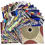 Mixweer 40 Pcs 20 x 16 Inch African Cotton Fabric Square No Repeat Quilting Fabrics Bundles African Wax Fabric Cotton Ankara Fat Quarters for DIY Sewing Cloths Handmade Accessories