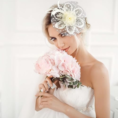 Miniatura 3 de Tocado para mujer, sombreros del Derby de Kentucky, sombrero de fiesta de té, diadema con clip para el cabello para boda y cóctel