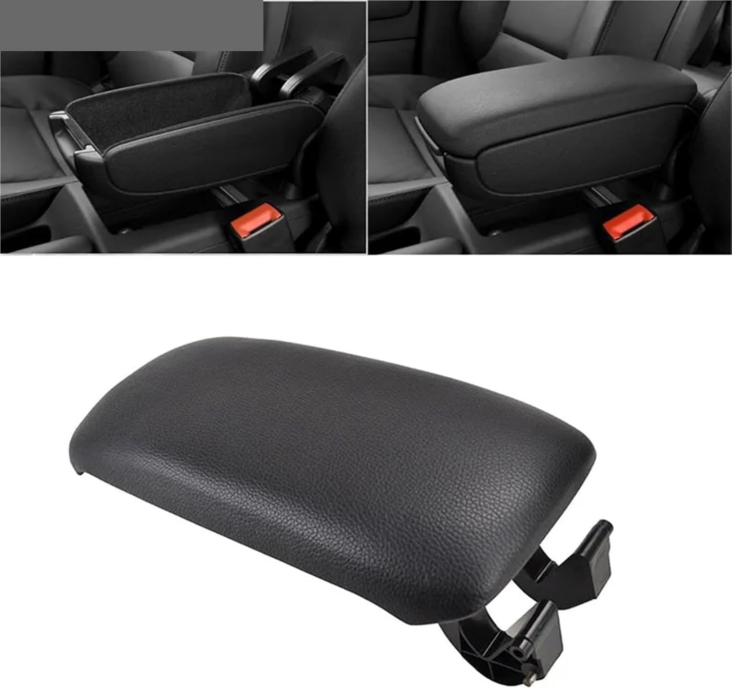 for A3 8P 2003-2012 PU Leather Car Armrest Latch Cover Center Console Arm Rest Storage Box Lid Cover Auto Accessories(Soft Cloth)