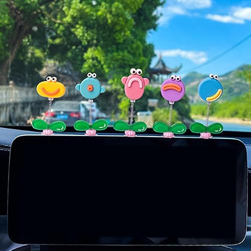 ZOSTLAND Atractivas decoraciones de tablero de automóvil, adornos de automóvil de dibujos animados para tablero, divertido adorno de escritorio,