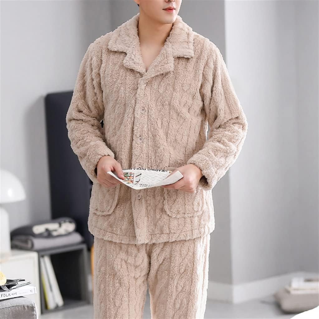 Winter Coral Fleece Thickening and Warm Flannel Men's Plus Size Suit