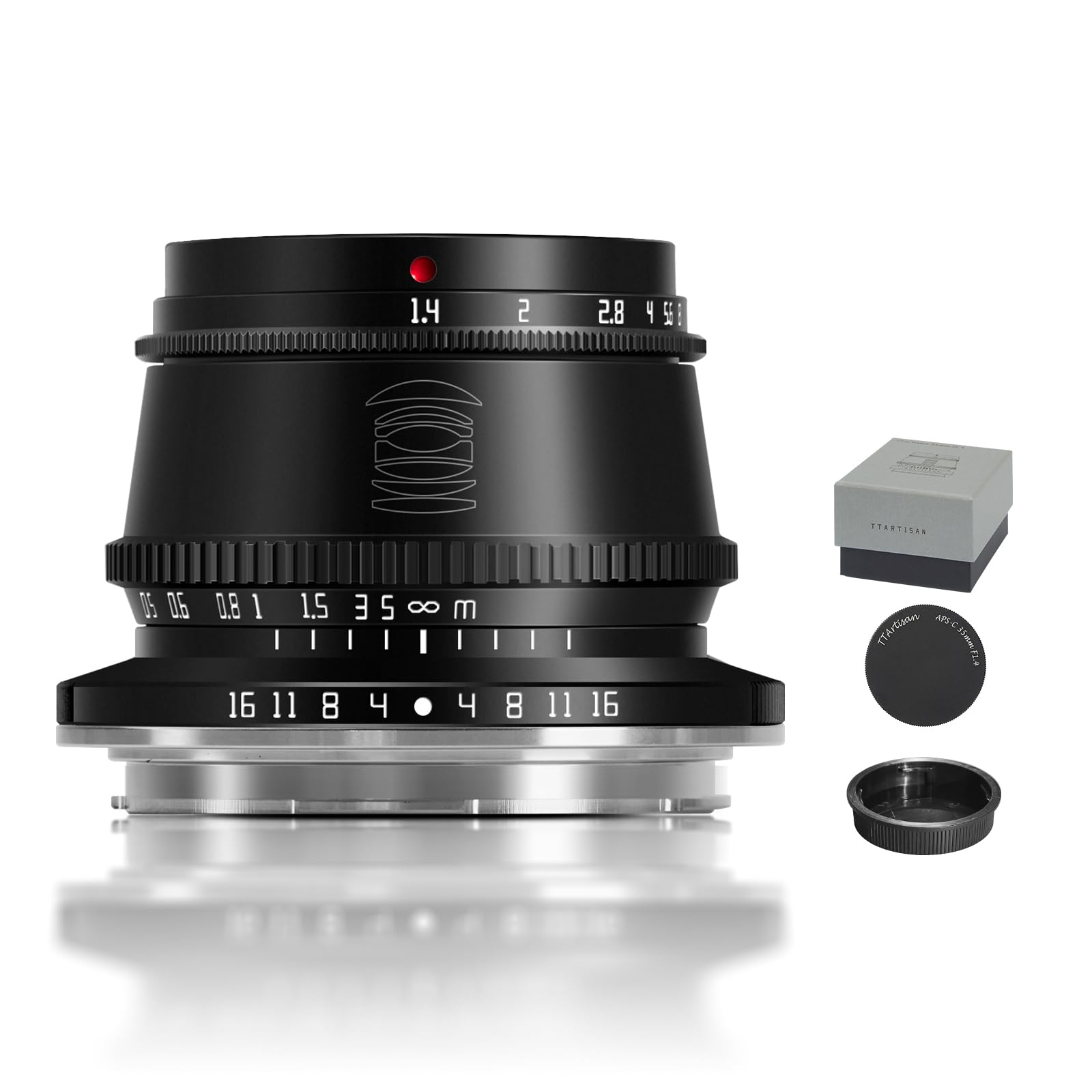 TTArtisan 35mm F1.4 APS-C Manual Focus Lens for Leica L Mount Camera T TL TL2 CL and FP FPL S1 S1M S1R S1RM S1H S1K S5 S5K S5C (APS-C Mode) Black