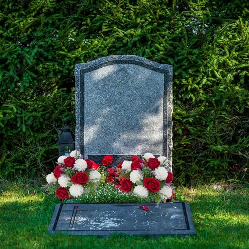 Ramo de rosas rojas artificiales para decorar el hogar y mesas de boda 8