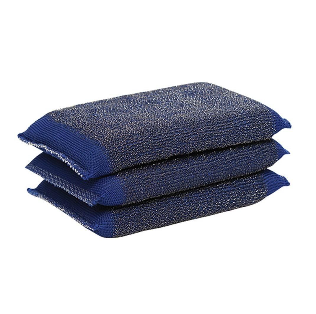 Lakeland Blue Tough Washing Up Cleaner Pads Steel Scrubs Sponges X 3