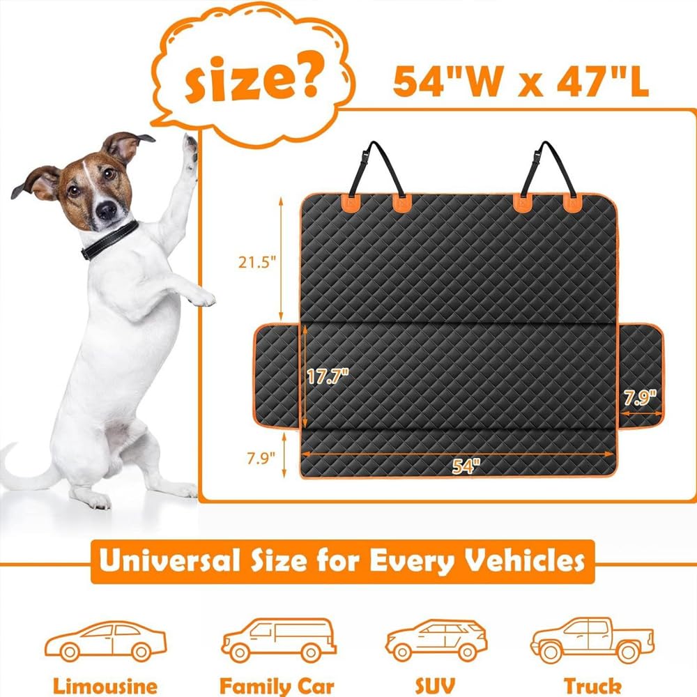Funda Asiento Coche Perro para Hyundai Santa Fe 4 (IV) TM I 2018-2020, Funda de Asiento Trasero para Perros Infantiles Protector de Asiento Trasero Impermeable y Resistente,B