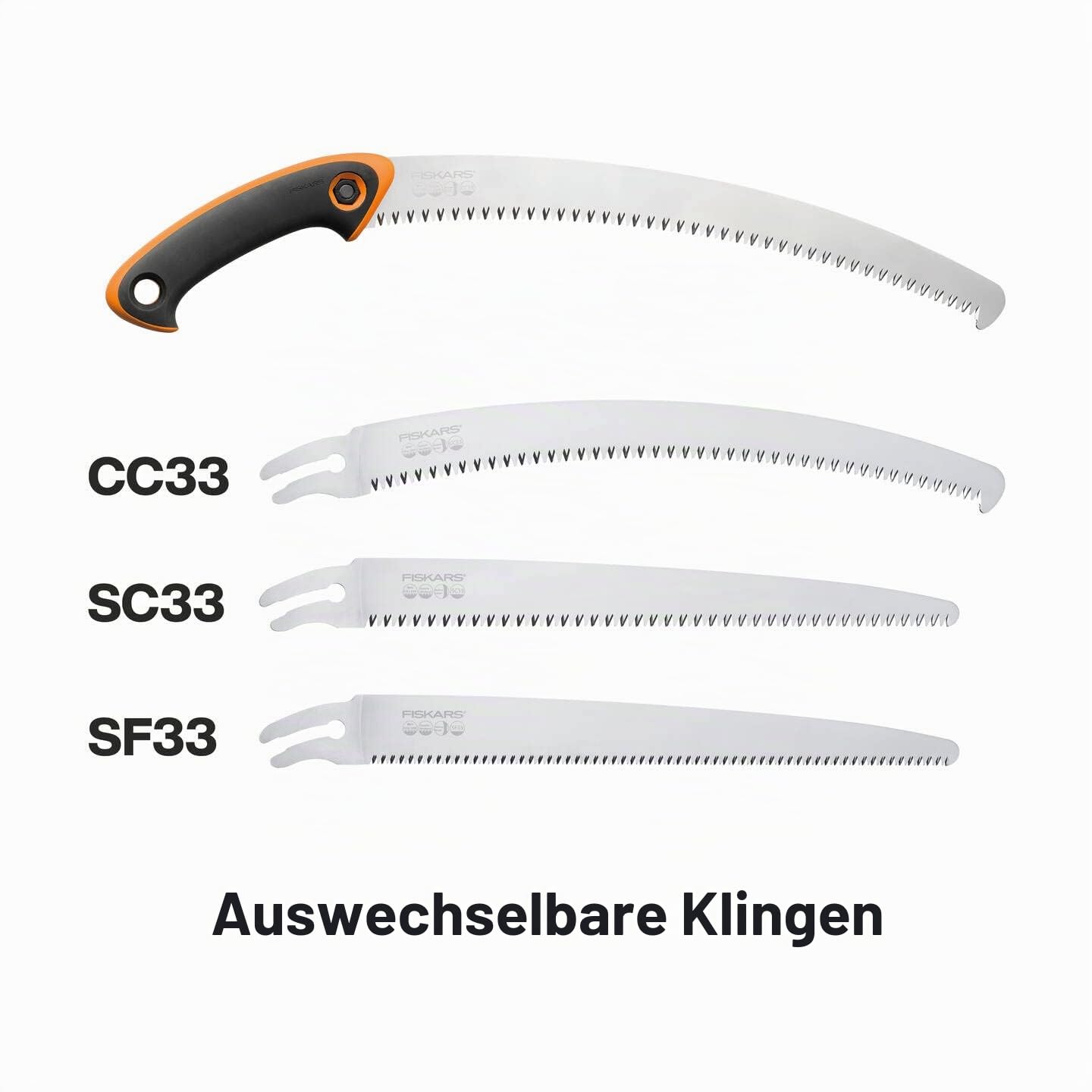 Fiskars Profi Handsäge für frisches Holz, Grobzahnung, Hochwertiges Stahl-Sägeblatt, Inklusive Aufbewahrungsköcher, Schwarz/Orange, Sägeblattlänge: 33 cm, SW-330, 1020199