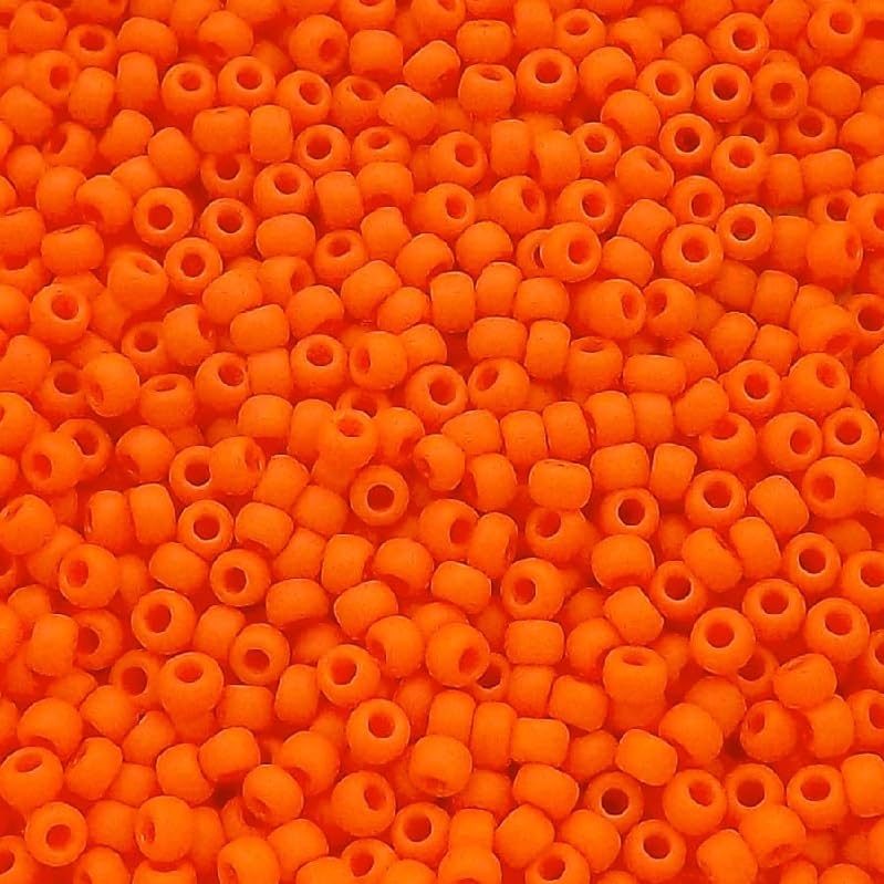 5 g TOHO Round Seed Beads Rocailles, Size 15/0, Opaque Frosted Pumpkin (# 50AF), Japan, Glass โ image 1
