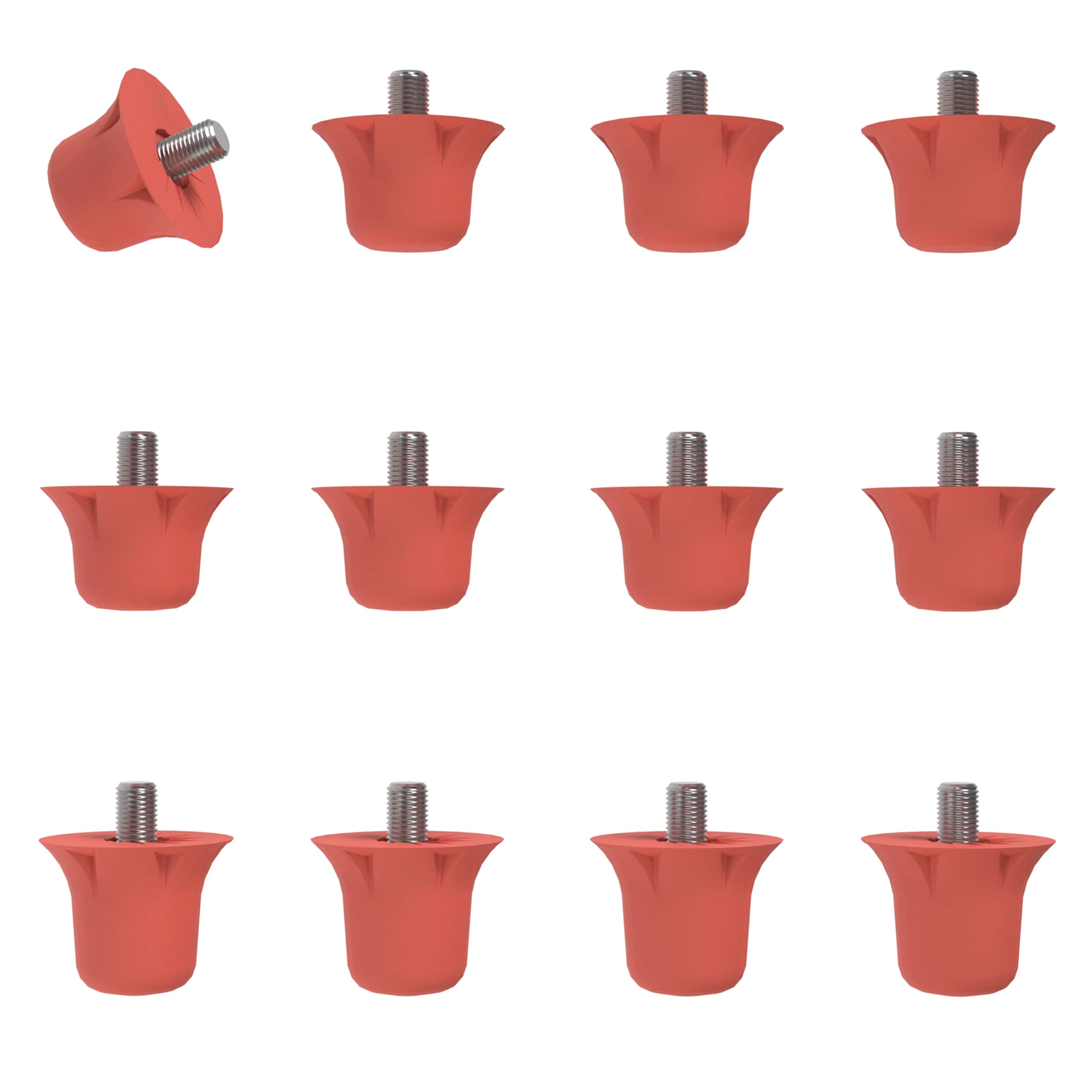 Classic Nylon SG Replacement Football Studs in Black White Lime Green Neon Orange Red - 12 Pack (13/16mm)