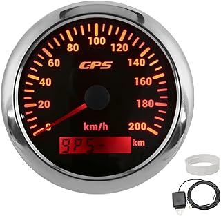 Gps Speedometer, 3.3" Gps Speedometer Universal Speedometer Speedometer 0‑200km/h Speedometer with Backlight Ip67 Waterproof Car Boat Yachting(black)