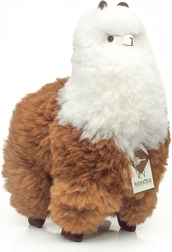 Miniatura 31 de Peluche de alpaca, 12 pulgadas, lindo, suave y tierno juguete de peluche de alpaca hecho a mano en piel natural de Alpaka real (12 pulgadas, beige)