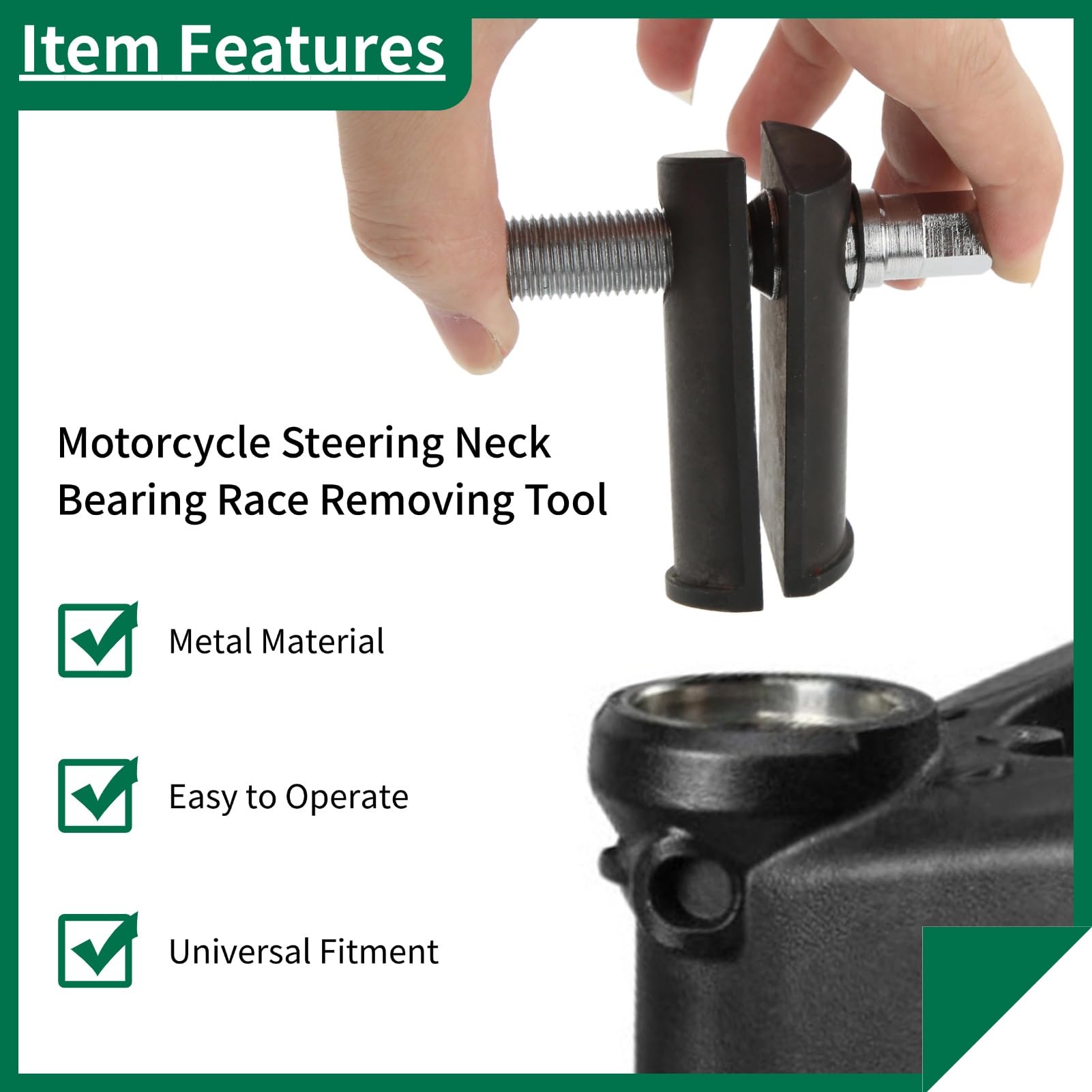 VINGVO Steering Neck Bearing Race Remover, Bearing Puller Motorcycle Steering Neck Bearing Removal Tool Universal Autocycle Accessory for 1?1/8in to 2?5/8in ID Races
