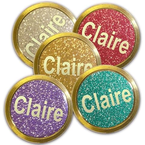 Personalised Glitter Golf Ball Markers (gold on all) Cover