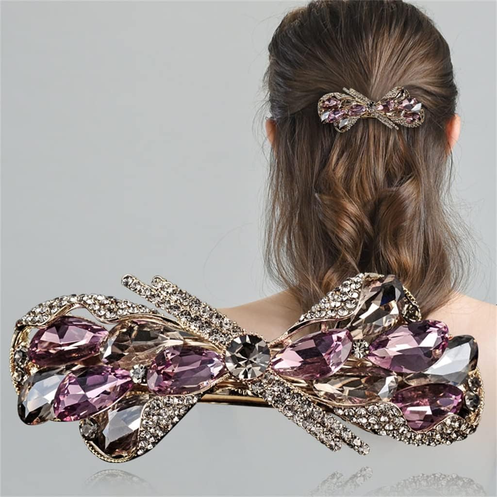 ヘアクリップ スプリングクリップ ヘアカード ヘッドドレス レディース 後頭部 大 横クリップ ヘアクリップ (Color : C,