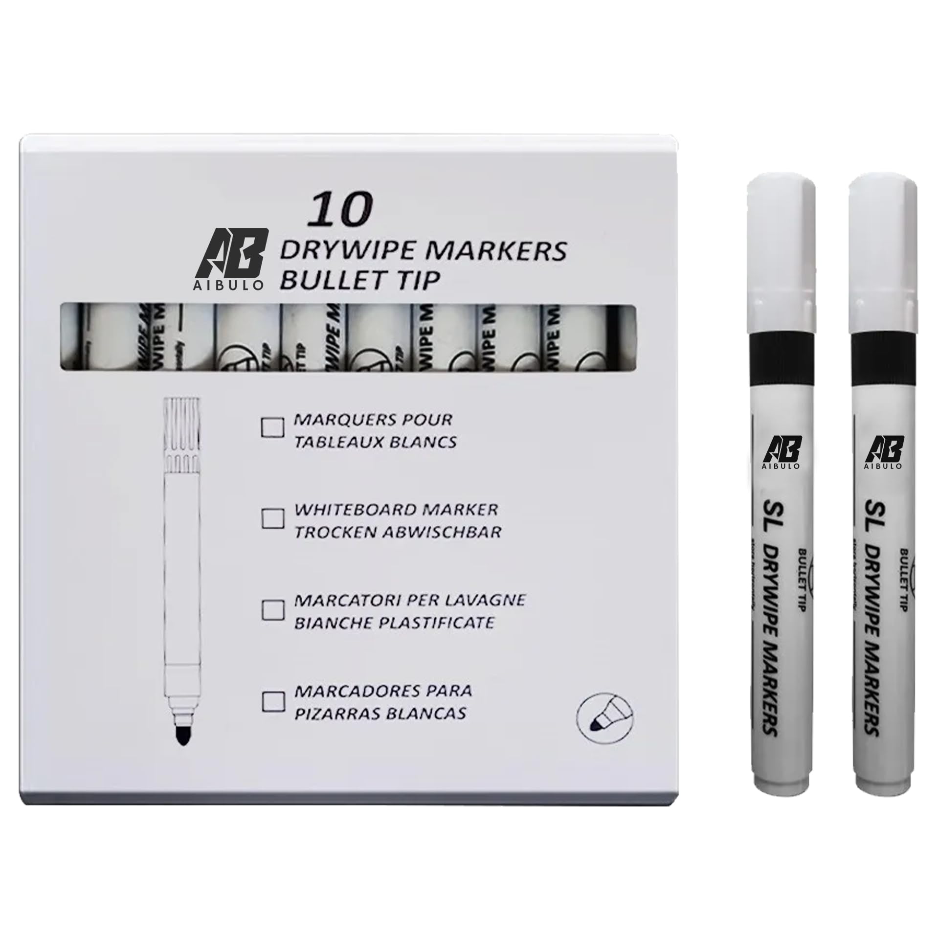 AIBULO Black Whiteboard Marker - Pack Of 500 Markers - Magnetic Fine Tip Pens with Eraser - Perfect for Home, Office, and School Use - Non-Toxic Ink - Ideal for Writing on Whiteboards!