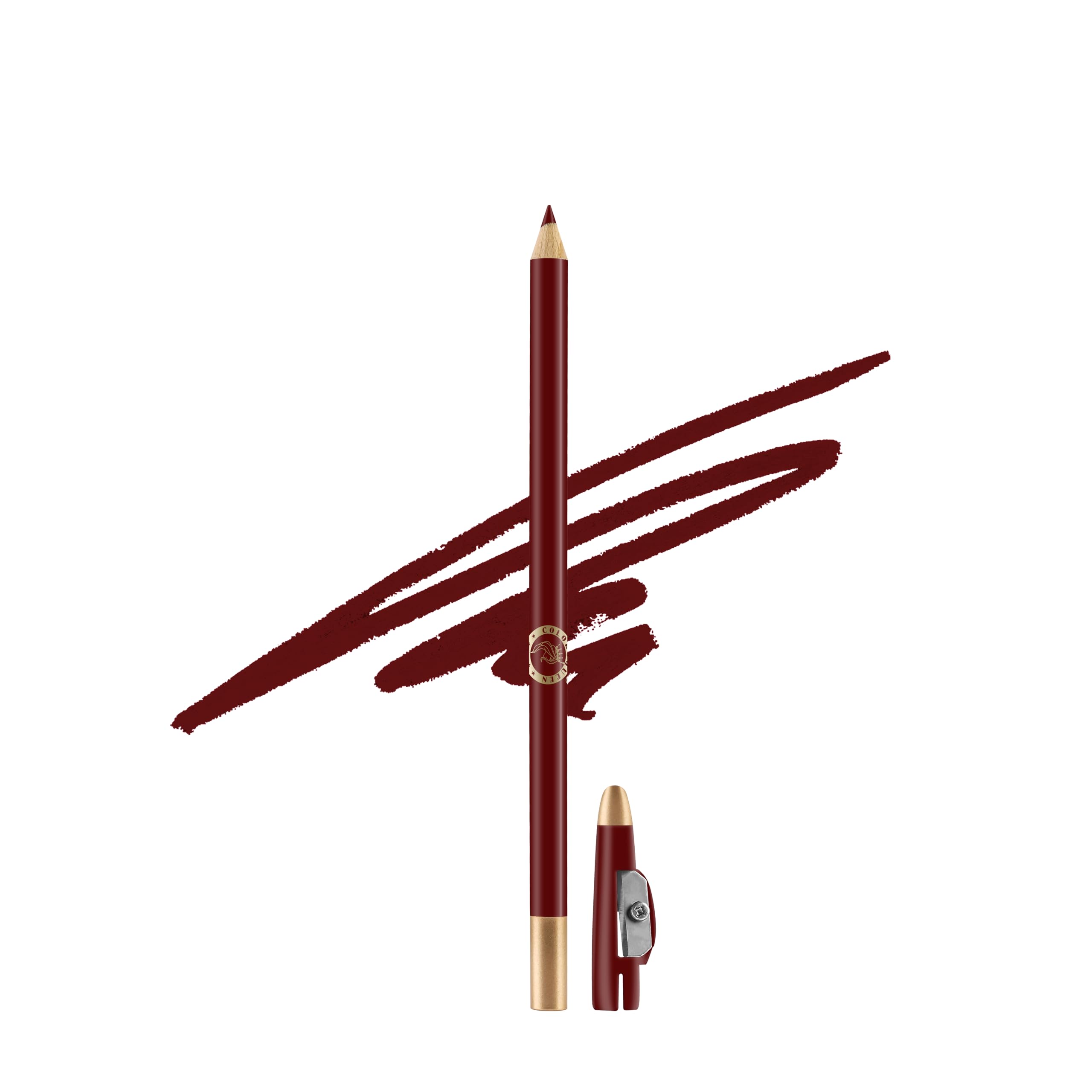 Colors Queen Eye Liner & Lip Liner Pencil Enriched with Vitamin A & E | Bold & Matte Lip Liner, Highly Pigmented Lip Liner Pencil with Sharpener (23 - Cherry Red)-picture-24