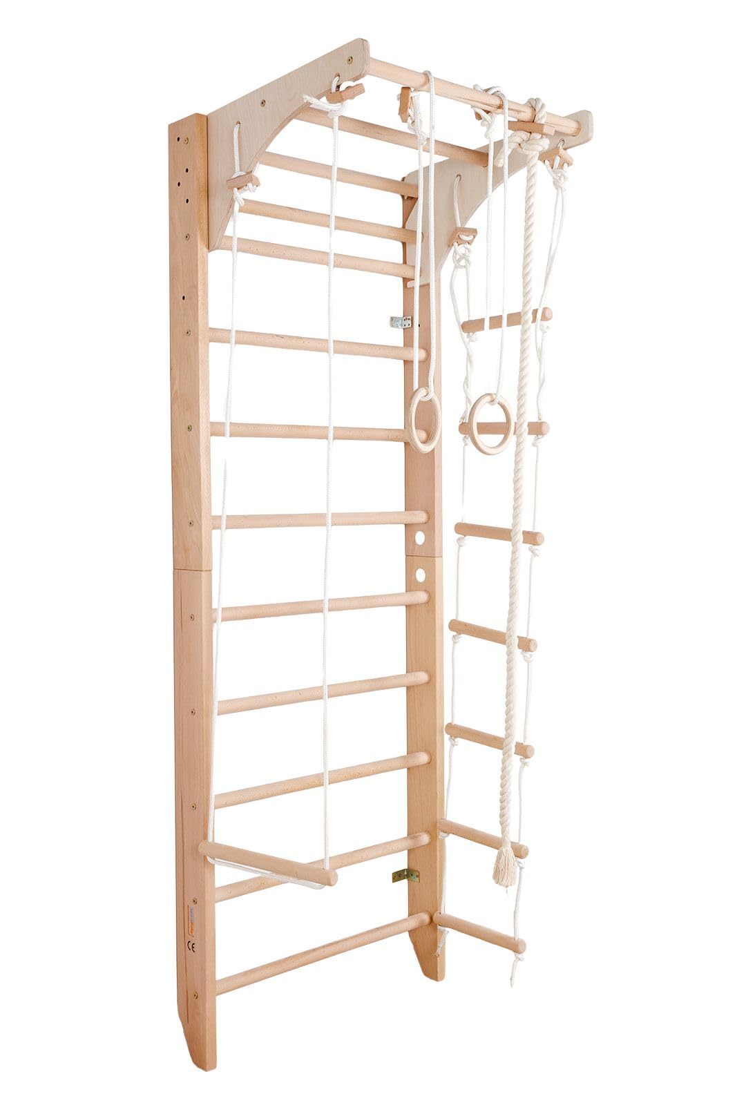 Turnwand Gym Klettergerüst Kombi-2-240 Sportgerät, Kletterwand, Holz, Turnwand, Sprossenwand, EU-Warenlager, Zertifikat!