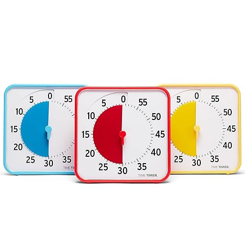 Time Timer Juego de centro de aprendizaje de 8 pulgadas, temporizador visual de 60 minutos para niños con tarjetas de actividades de borrado en seco