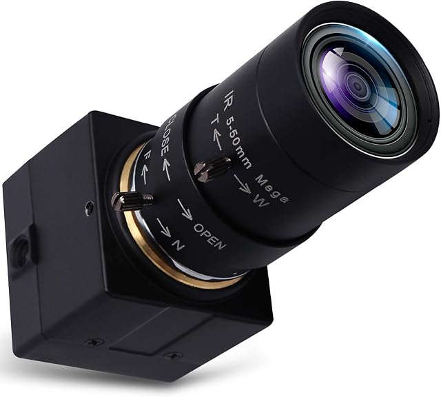 SVPRO 2MP USB Caméra Web - 5-50mm 10X Lentille optique de zoom, CS Montez, 1080P HD CMOS, 100fps/60fps, UVC Mini Cam OTG, Démarrer gratuitement PC Webcam