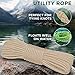 TECEUM Rope – 90 Feet x 1/4 Inch (7mm) – Beige – Strong All-Purpose Utility Rope – Camping, Crafting, Flag Pole, Indoor & Outdoor – Polypropylene Nylon Poly Lightweight Diamond Braided Cord