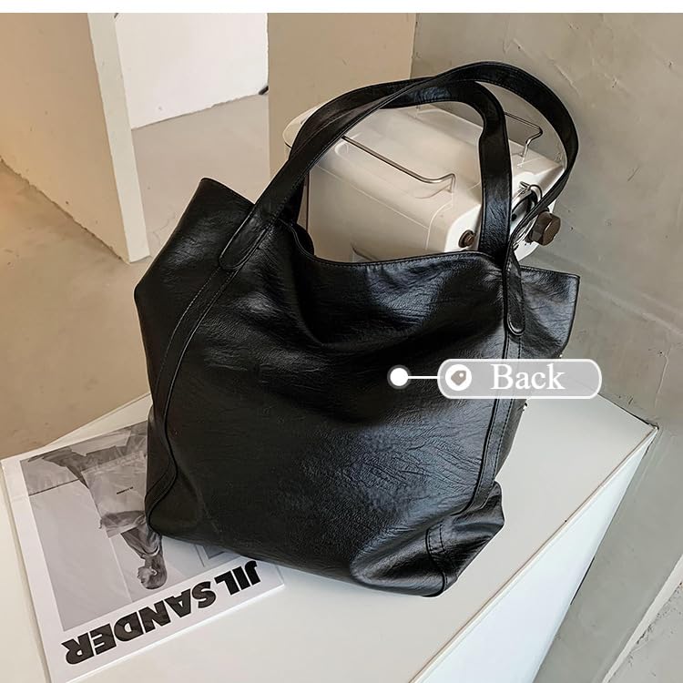 Bolso tote grande tachonado para mujer piel vegana miniatura 5