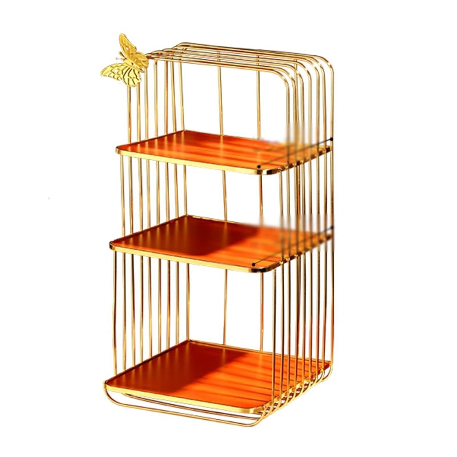 HDBCYUAZ Light Luxury Iron Art Cosmetic Holder Mask Perfume Lipstick Storage Box Desktop Dressing Table Bathroom Skin Care Rack(A)