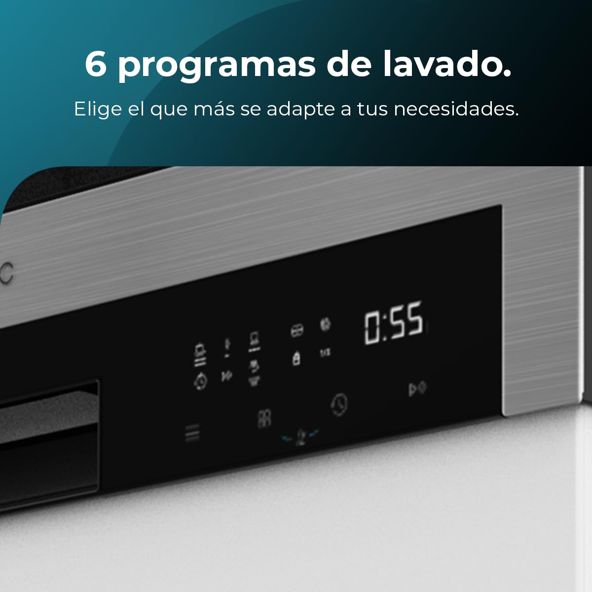 Cecotec Lavavajillas Independiente de 60 cm Bolero Aguazero 6100 E. 1850W, 13 Cubiertos, 6 Programas, Función Dry+, Media Carga, Delay Start, Panel Táctil — view 4