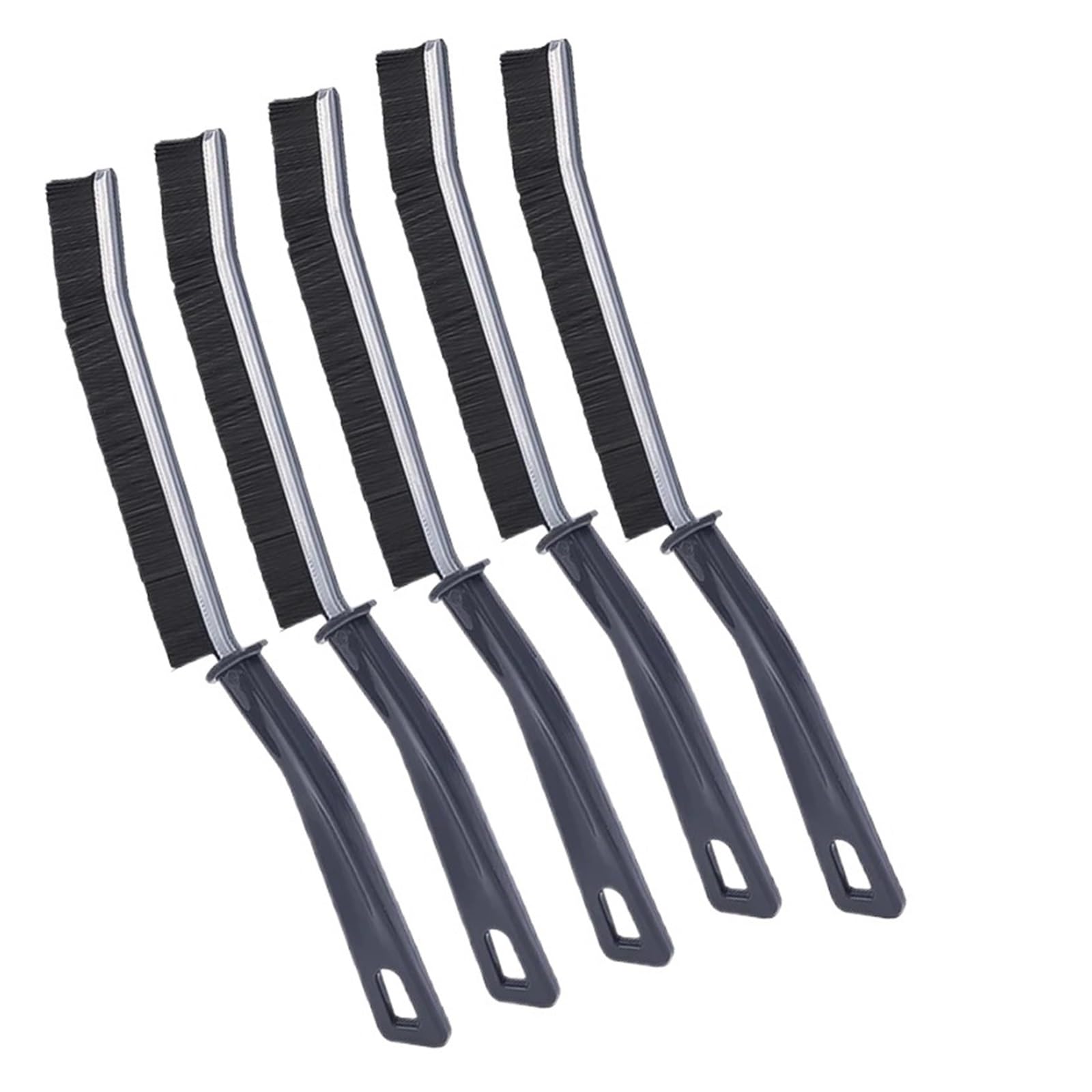 Cepillo for Limpiar Juntas de lechada, Azulejos, cepillos cerdas duras ángulo Muerto, Mango Largo, Limpiador estrechas(10pc Black)