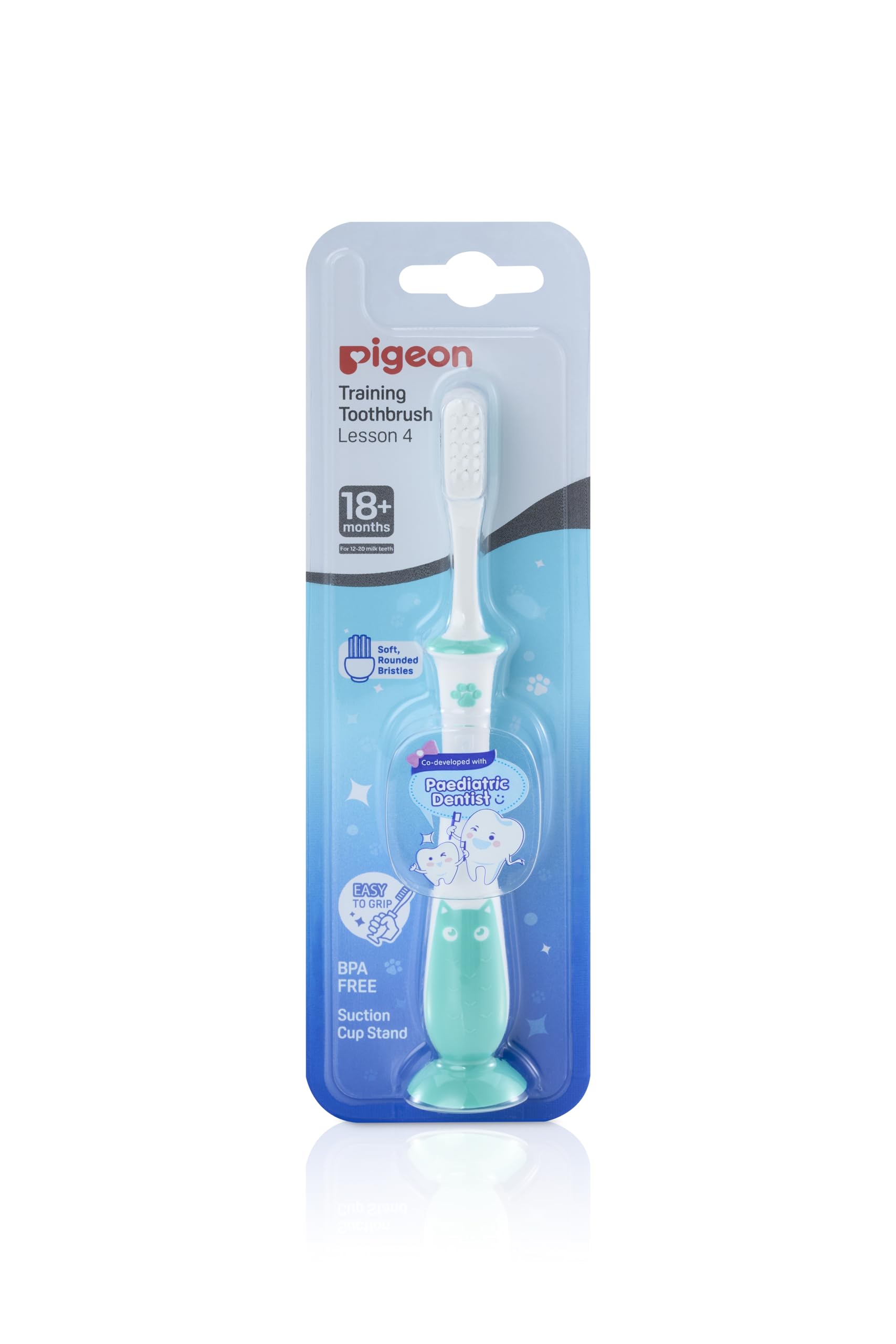 Pigeon Baby Training Tooth Brush Lesson 4 Mint for 18+ Months Children-picture-19